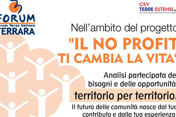 Il No Profit ti cambia la vita – partecipa anche tu!